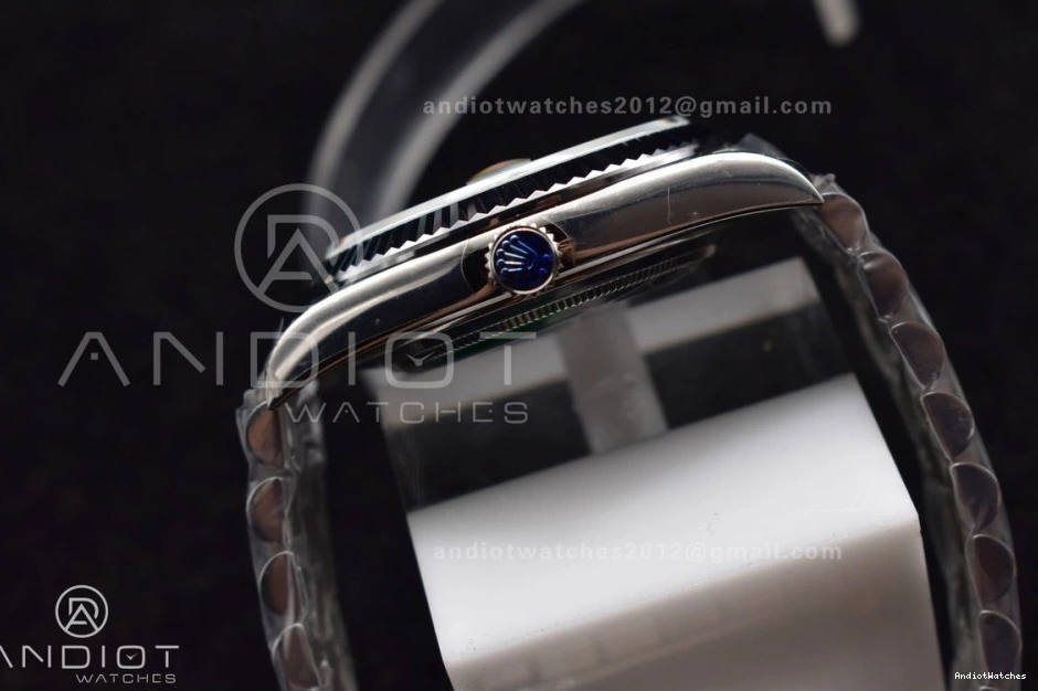 On 904L V Iced 40 Blue A3255 SS GMF Roman 715 President Sporty Steel Bracelet Markers Dial DayDate 1109